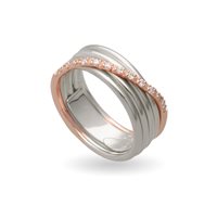 Ringe Rubinia Dame Prezioso Collection Filo Della Vita in Silber Diamante AN05ARBT